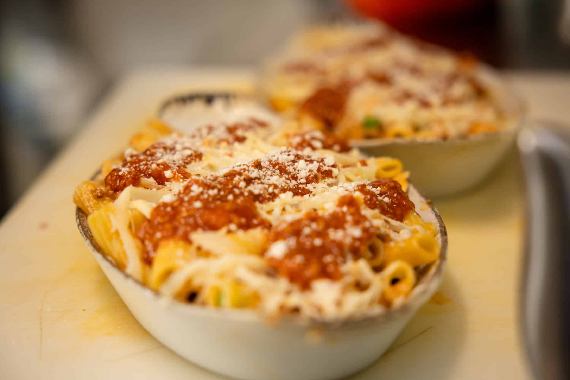 Frische überbackene Pasta